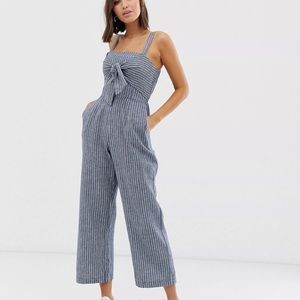 Abercrombie & Fitch Jumpsuit - Blue/ White Stripe - Size Small